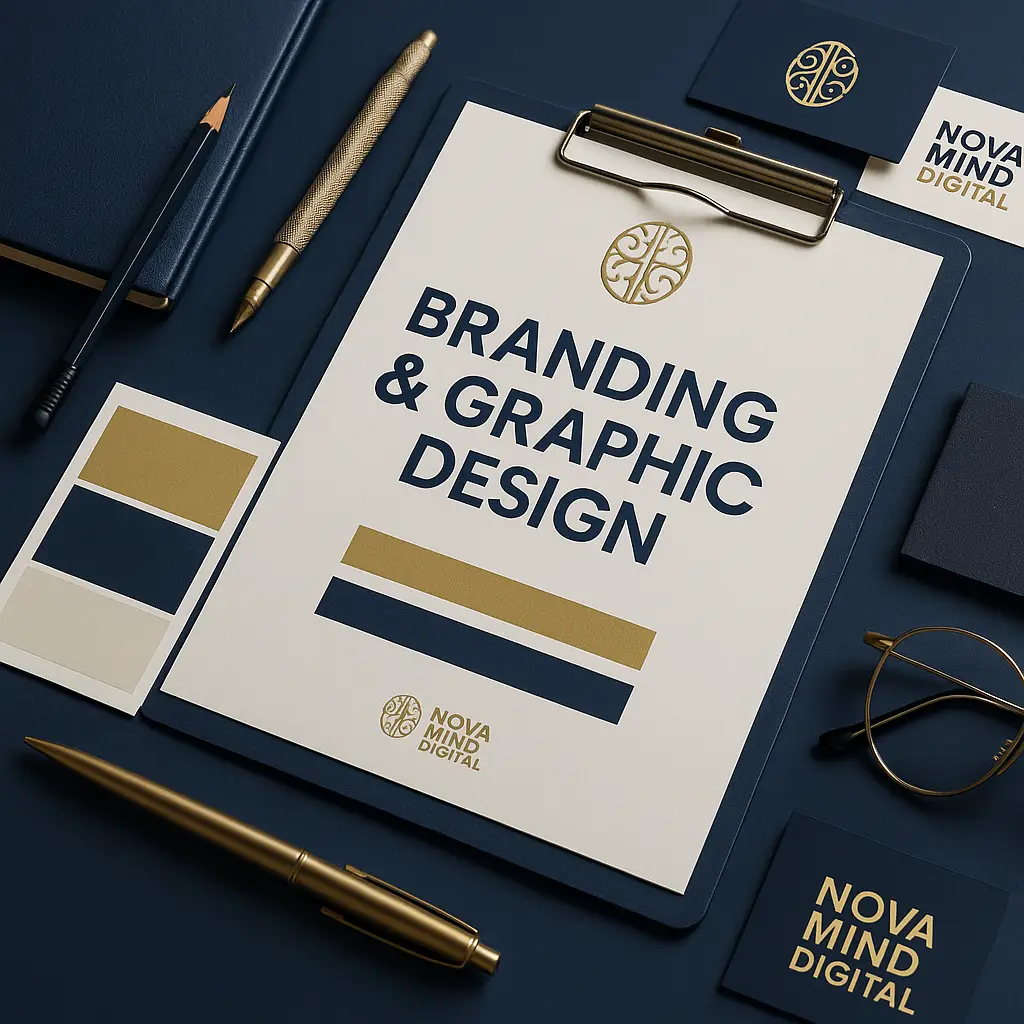 Branding and graphic design services in Guernsey by Nova Mind Digital marketing agency